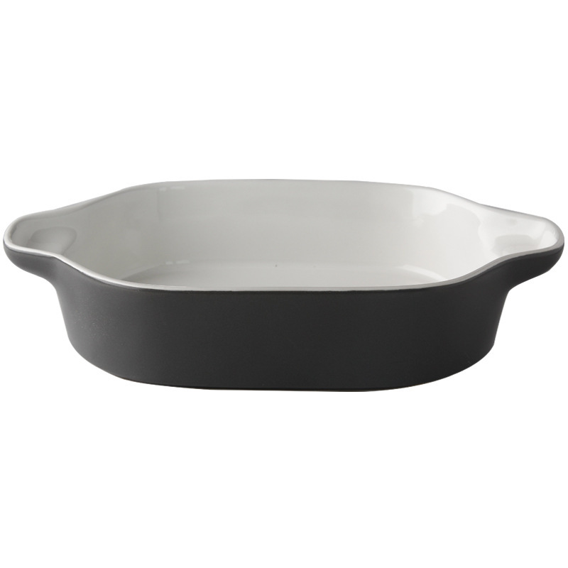 Tazón de fuente creativa plato de fideos tazón para hornear tazón de horno binaural plato de arroz al horno plato de fruta de estilo japonés plato de aperitivo plato de ensalada