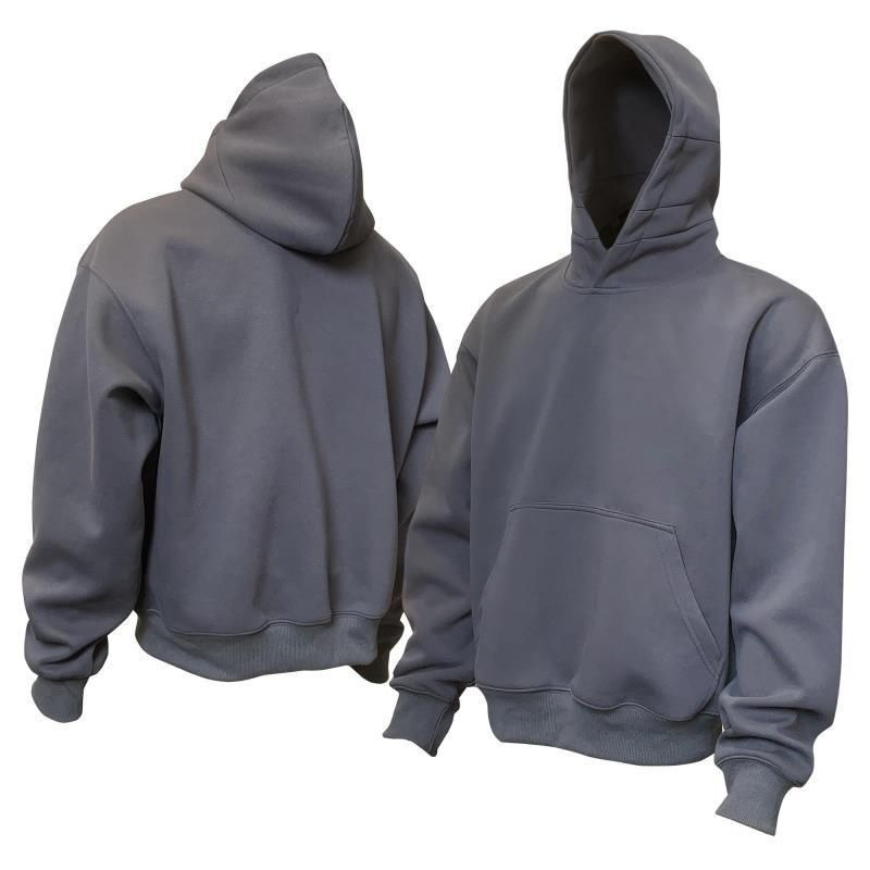 Ultra Short Pure Color Hoodie Boxy Version 480g Autum American Couple Loose Sweatshirt Hooded Sweatshirt for Men and Women