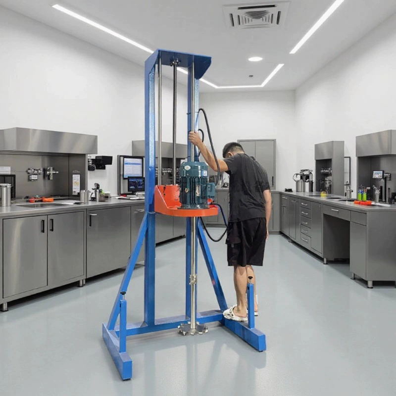 Дунгуань поставляет электрический подъемник, диспергирующий станок, миксер для пигментной краски, подъемный миксер для смешивания жидкостей.