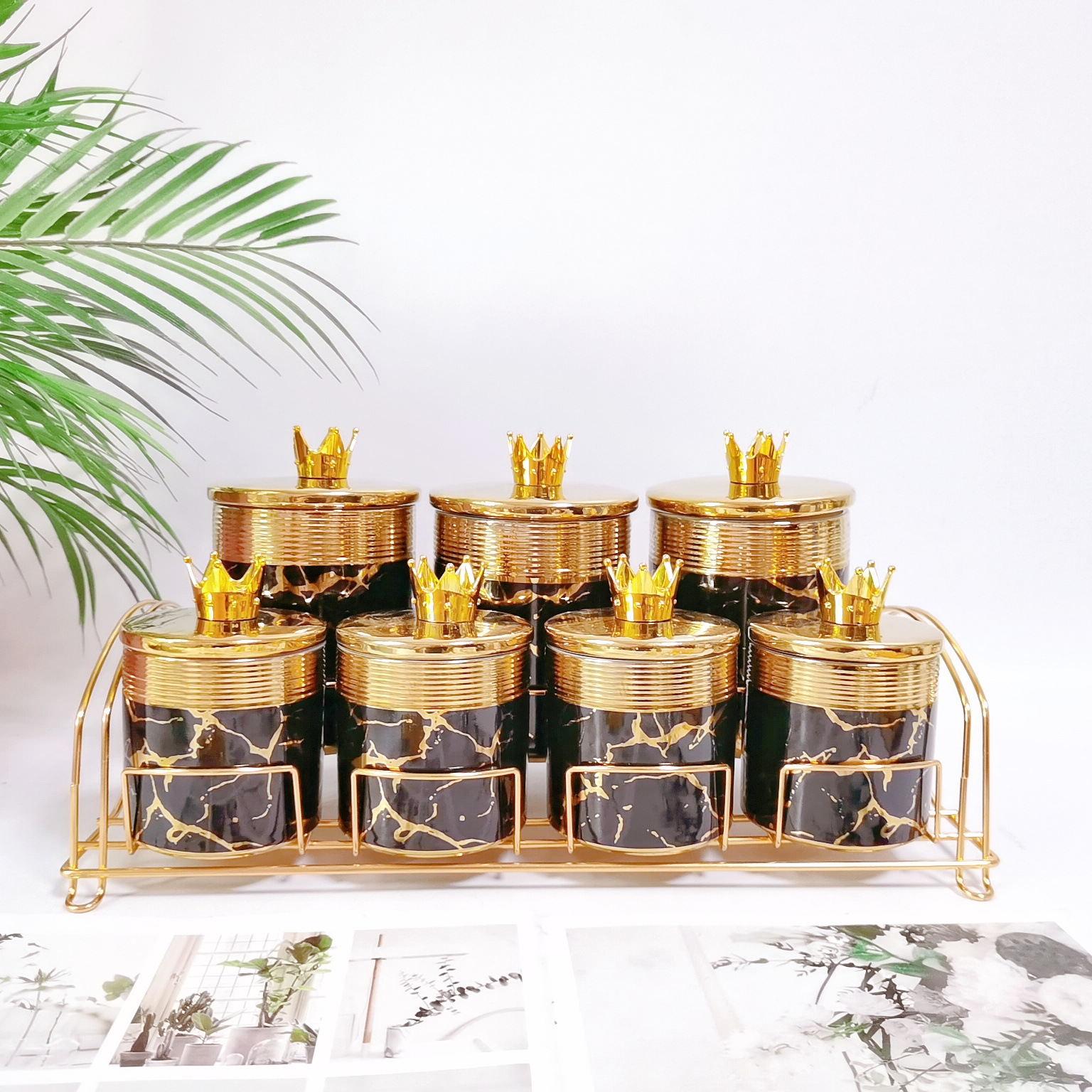 Comercio exterior transfronterizo de cerámica sellada tarro cocina almacenamiento condimento tarro multi-grano de almacenamiento de dulces tarro café té tarro traje