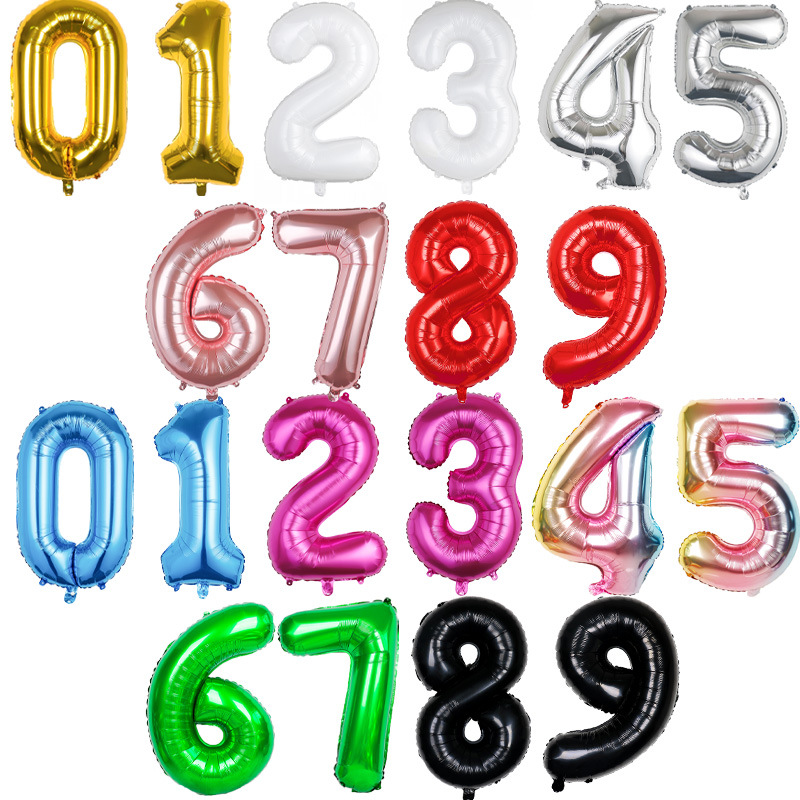 Birthday Number Aluminum Film Party Balloon display picture 1