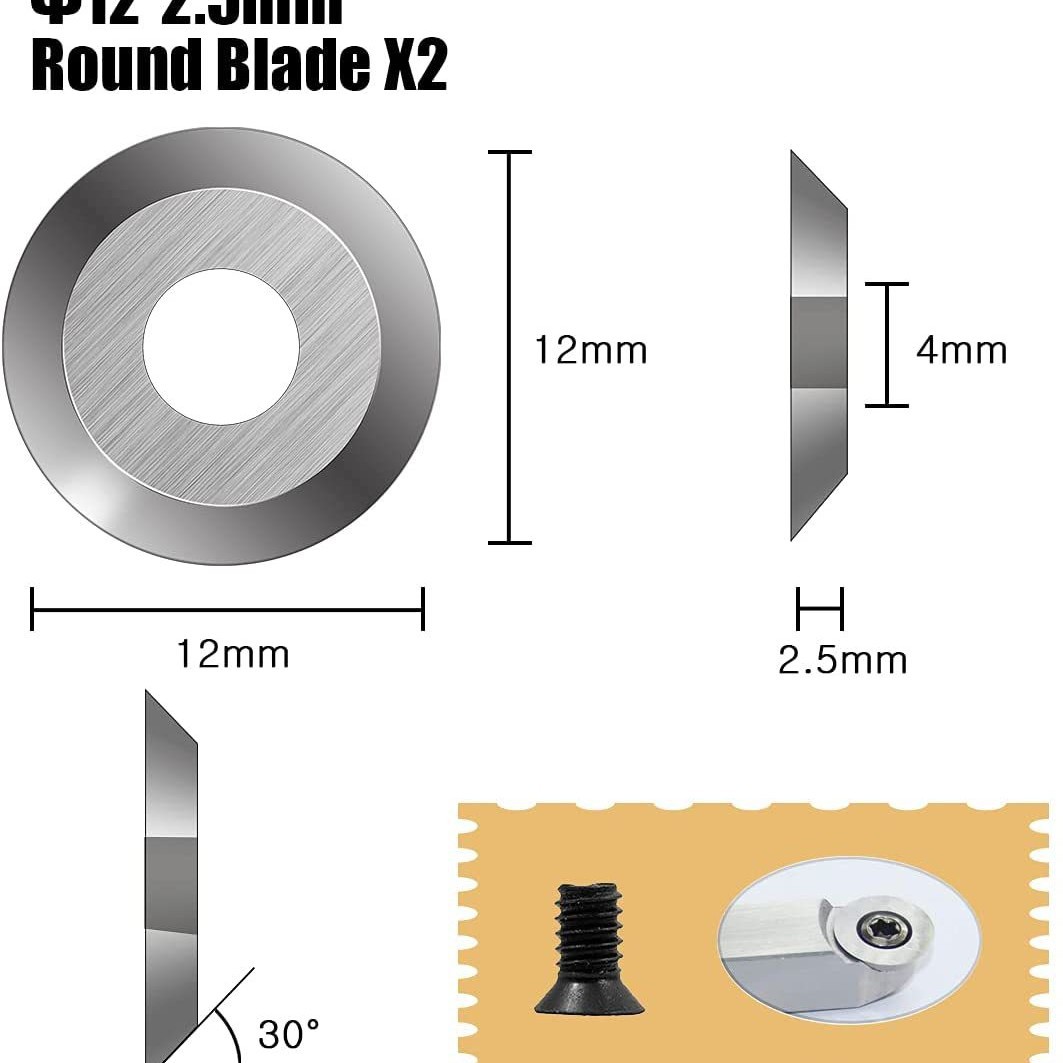 Carpintería coche hoja descartar mano madera hoja giratoria tungsteno titanio carburo hoja DIY hecho en casa herramienta de torneado