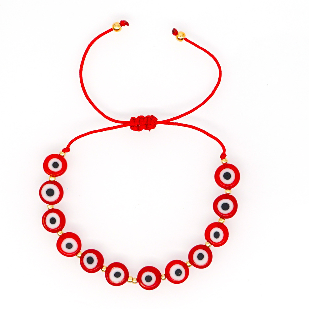Nihaojewelry Ethnic Style Colored Glaze Evil Eye Gold Bead Bracelet Wholesale Jewelry display picture 6