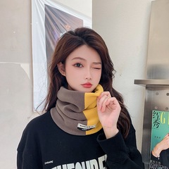 围脖秋冬双层奥利绒加厚保暖脖套户外时尚男女款柔软围巾拼色套头
