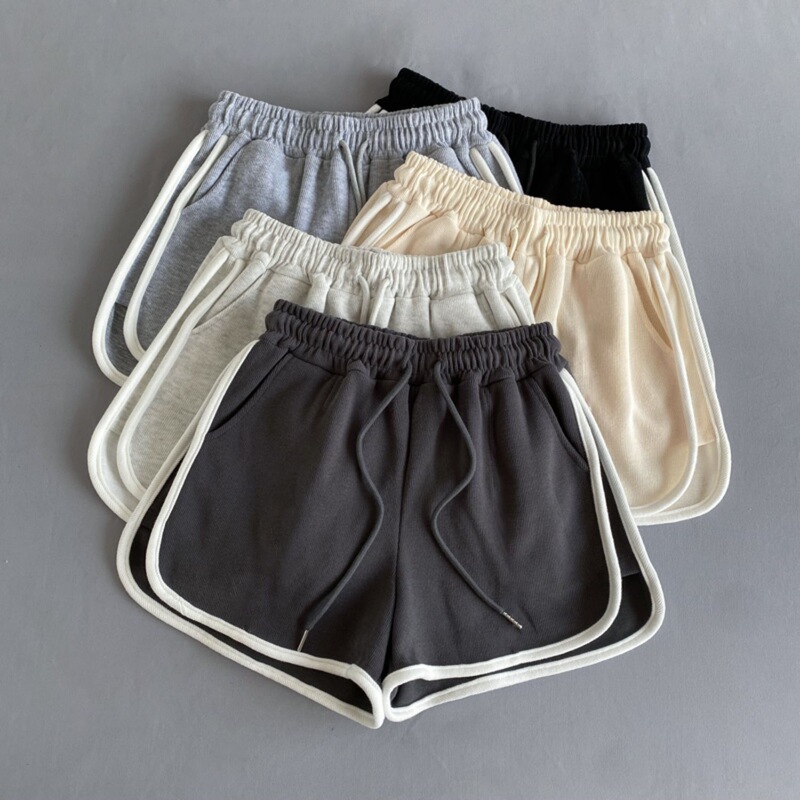 Gray Shorts for Women, Casual Sports Shorts, Hot Pants, Summer Slim-Fit Loose Wide-Leg Pants
