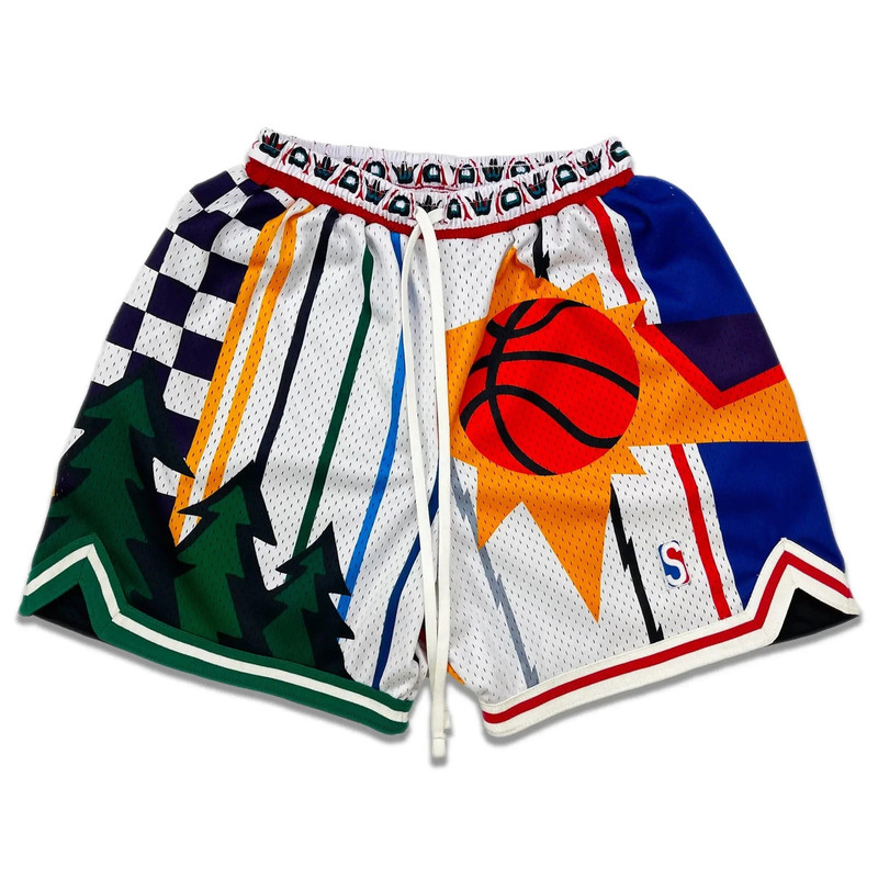 New American Sports Basketball Shorts Summer Men's Outdoor Running Fitness Sports Mesh But Knee Large Size Shorts New American Sports Basketball Shorts Summer Men's Outdoor Running Fitness Sports Mesh But Knee Large Size Shorts