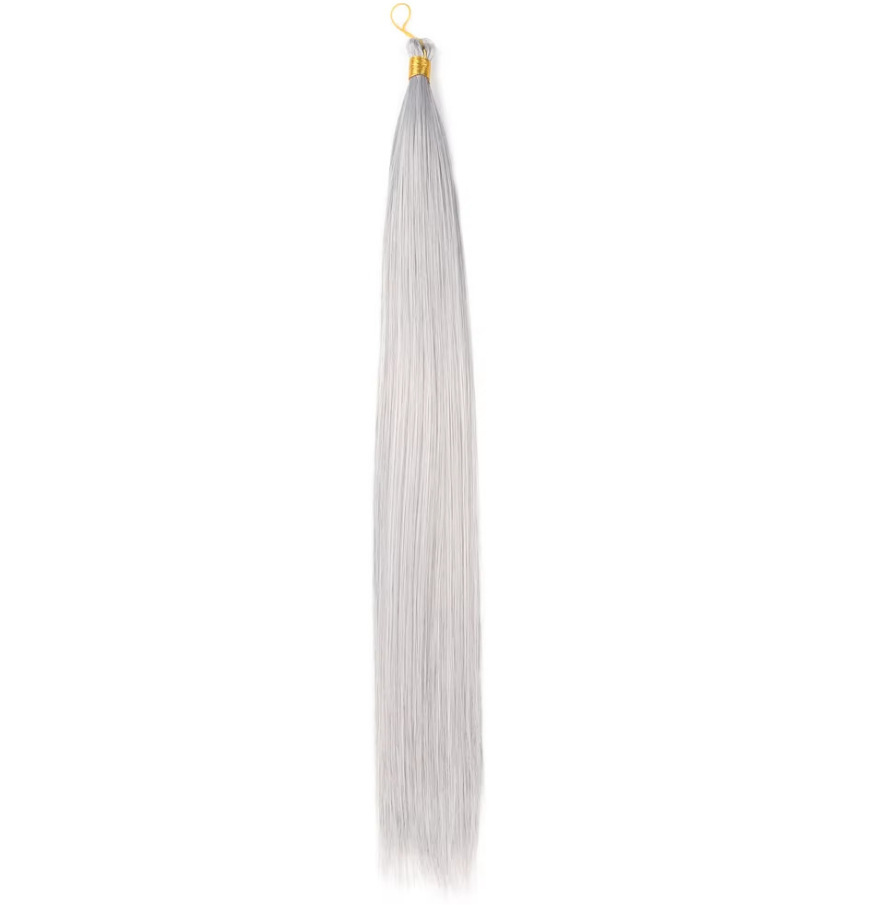 Bone Straight Hair de fibra química de 24 pulgadas Braidi ng Hai sin franjas negras largas rectas image 15