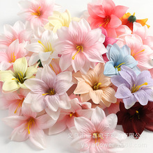 仿真花重瓣小百合花头diy材料绢布假花手工发饰服装配件家居花艺