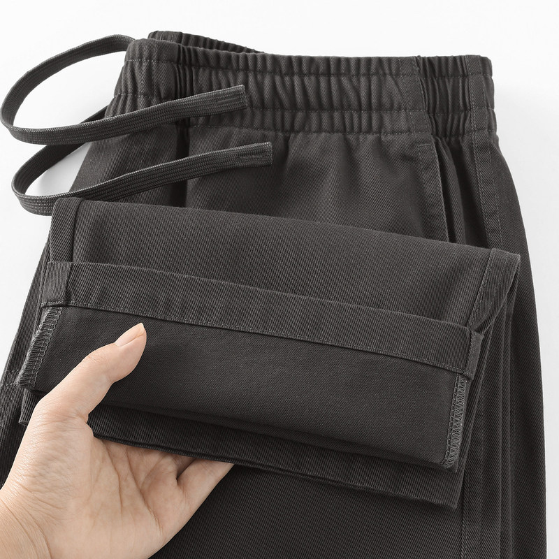 【Selected Long-Staple Cotton】100% pure cotton charcoal gray casual pants for men, loose and breathable, made of Xinjiang cotton, straight-leg sweatpants 【Selected Long-Staple Cotton】100% pure cotton charcoal gray casual pants for men, loose and breathable, made of Xinjiang cotton, straight-leg sweatpants