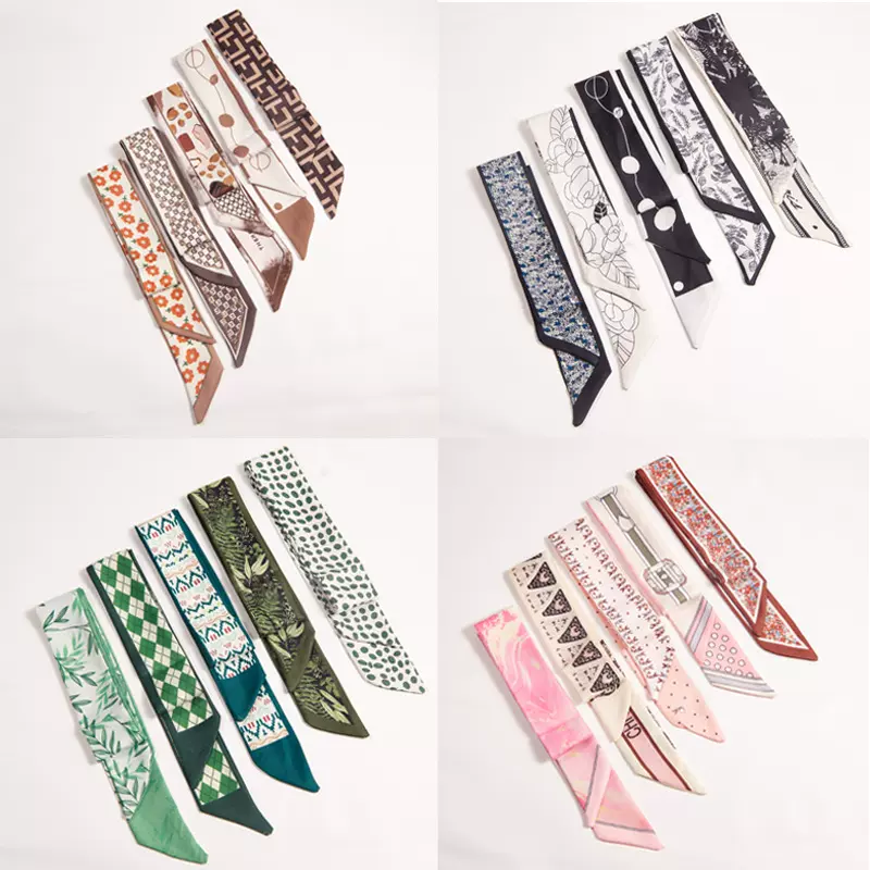 定制丝巾碎花飘带绑发带长条小方巾窄印花绑包丝带百搭伴手礼絲巾