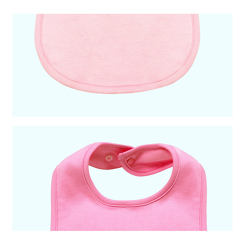 Children's solid color double-layer eating bib for new born