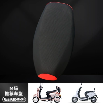 Electric Car Motorcycle Cushion Electric car cushion - high-quality-grain-leather-main-black-and-secondary-red-m-size-black