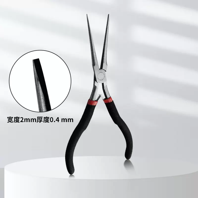 超薄扁嘴钳直头弯头调簧钳头部宽度3MM厚度0.4mm