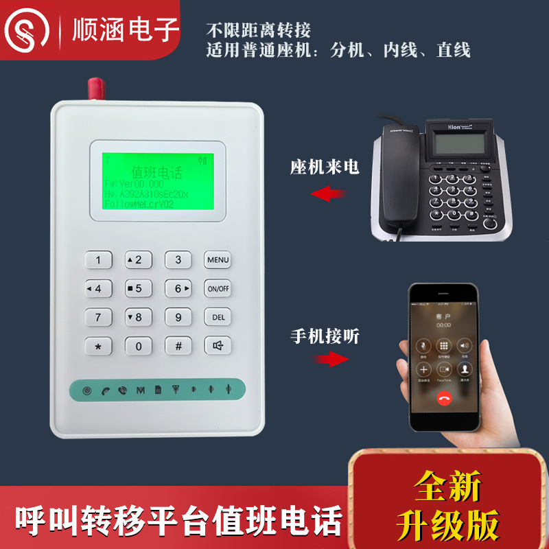 4G full network compatible duty phone adapter for landline incoming calls to mobile phones, outbound call display platform for on-duty personnel.