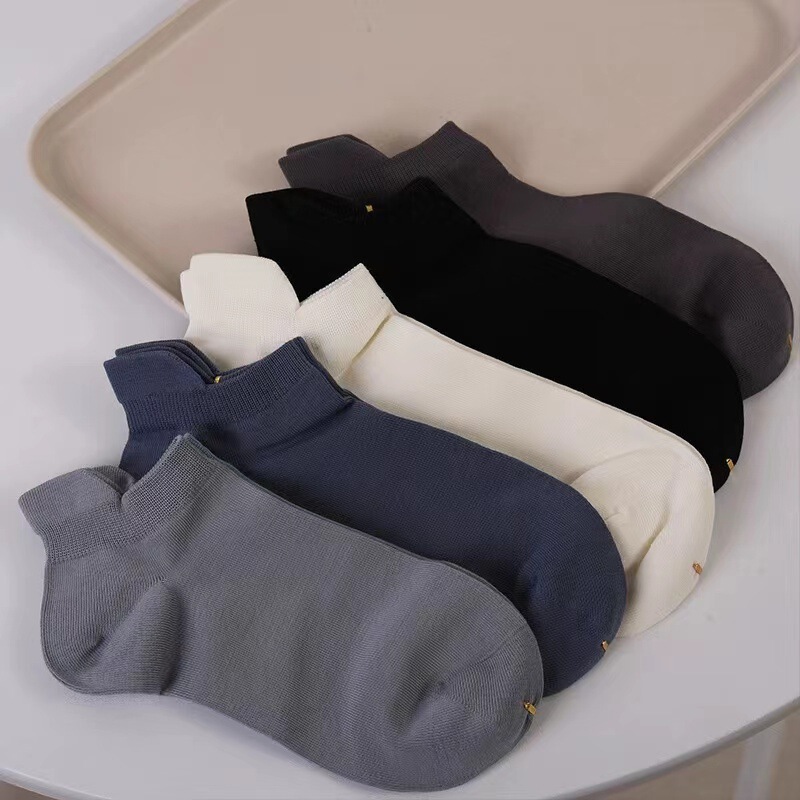 Socks men's spring and summer thin solid color mesh ear cotton socks sweat absorbent breathable casual business men's socks wholesale