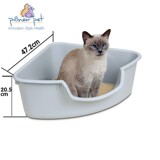 SmartCat Большой открытый пластиковый треугольный кошачий туалет, угловой кошачий туалет, ежемесячная распродажа 1