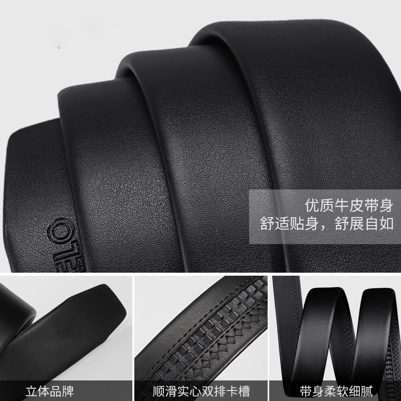 Cinturón de cuero para hombres cinturón de abrazadera automática de cuero para hombres cinturón de cuero de vaca 2025 nuevos jóvenes de mediana edad negocios