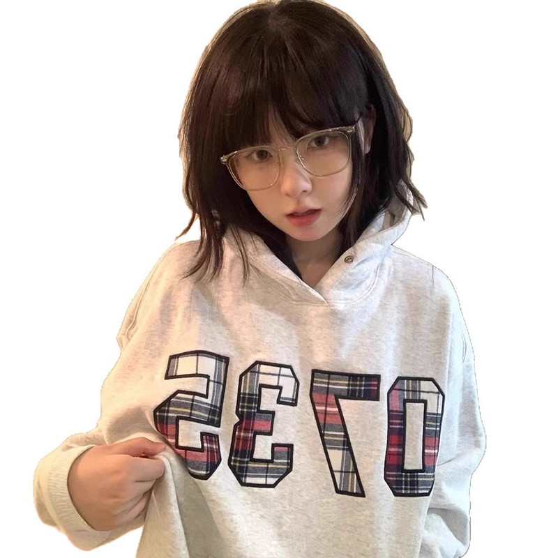 连帽卫衣女国潮美式oversize情侣学生宽松秋冬新款加绒加厚上衣服|undefined