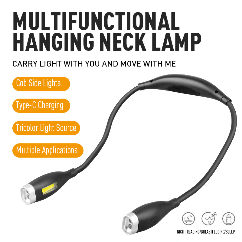 Lámpara colgante portátil, protección ocular para estudiantes, luz de lectura led, luz de lectura portátil, carga USB, luz LED de noche al aire libre image 6