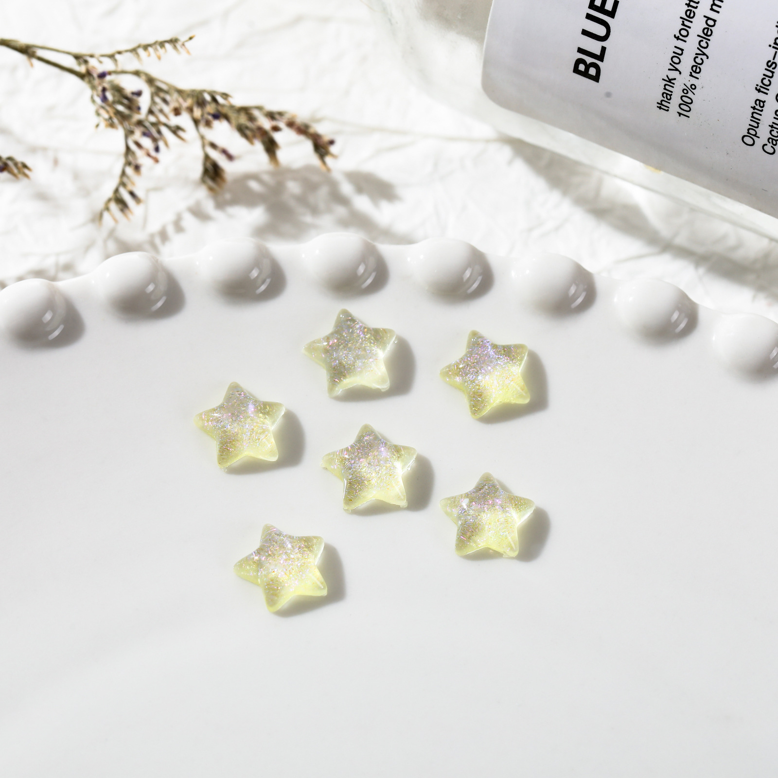 Colorido estrella de cinco puntas accesorios de uñas oro luminoso Mocha estrella resina accesorios DIY uñas horquilla Accesorios