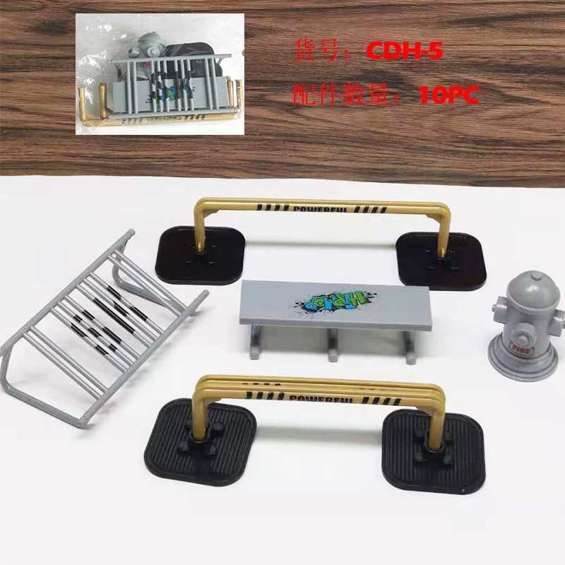 Cross-Border Finger Skateboard Training Venue Scene Finger Shoe Combination Props 10Pc Finger Bicycle Scooter Slide