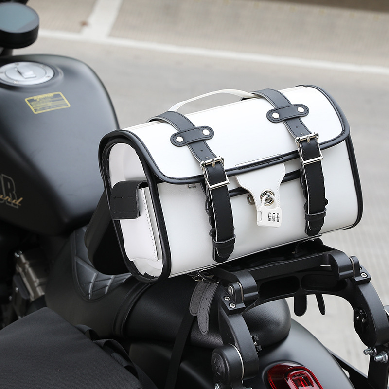 Cross-Border Electric Motorcycle Rear Bag, Rear Seat Bag, Electric Scooter Retro Universal Cargo Rack Bag, Rear Trunk