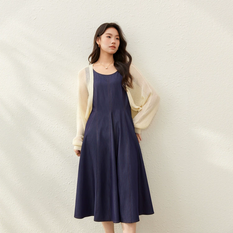 [Французское элегантное и модное платье без рукавов] Тонкая и красивая женская одежда больших размеров, толстая мм, 2025, летний новый стиль