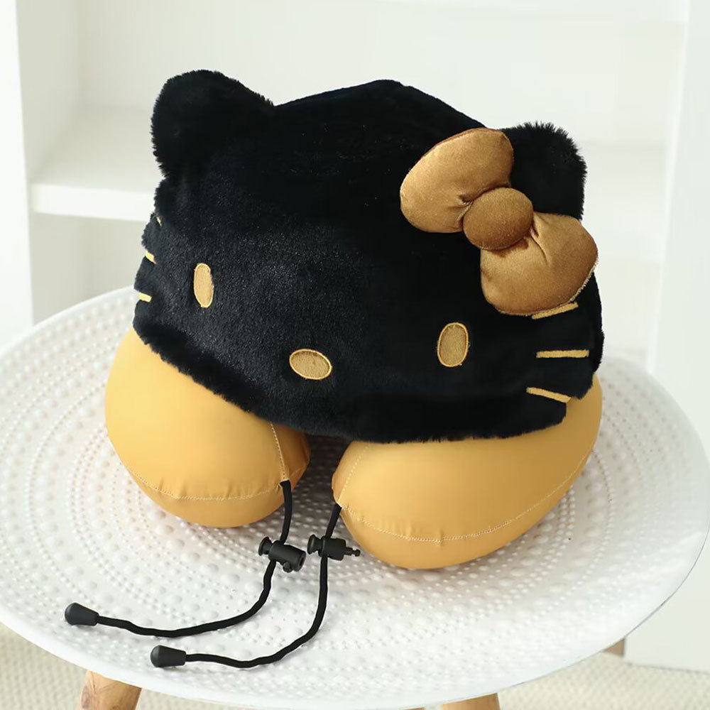 ブラックゴールドアイスシルクネックピローハット30CM/0.45kg（アイスシルクメモリーフォーム）