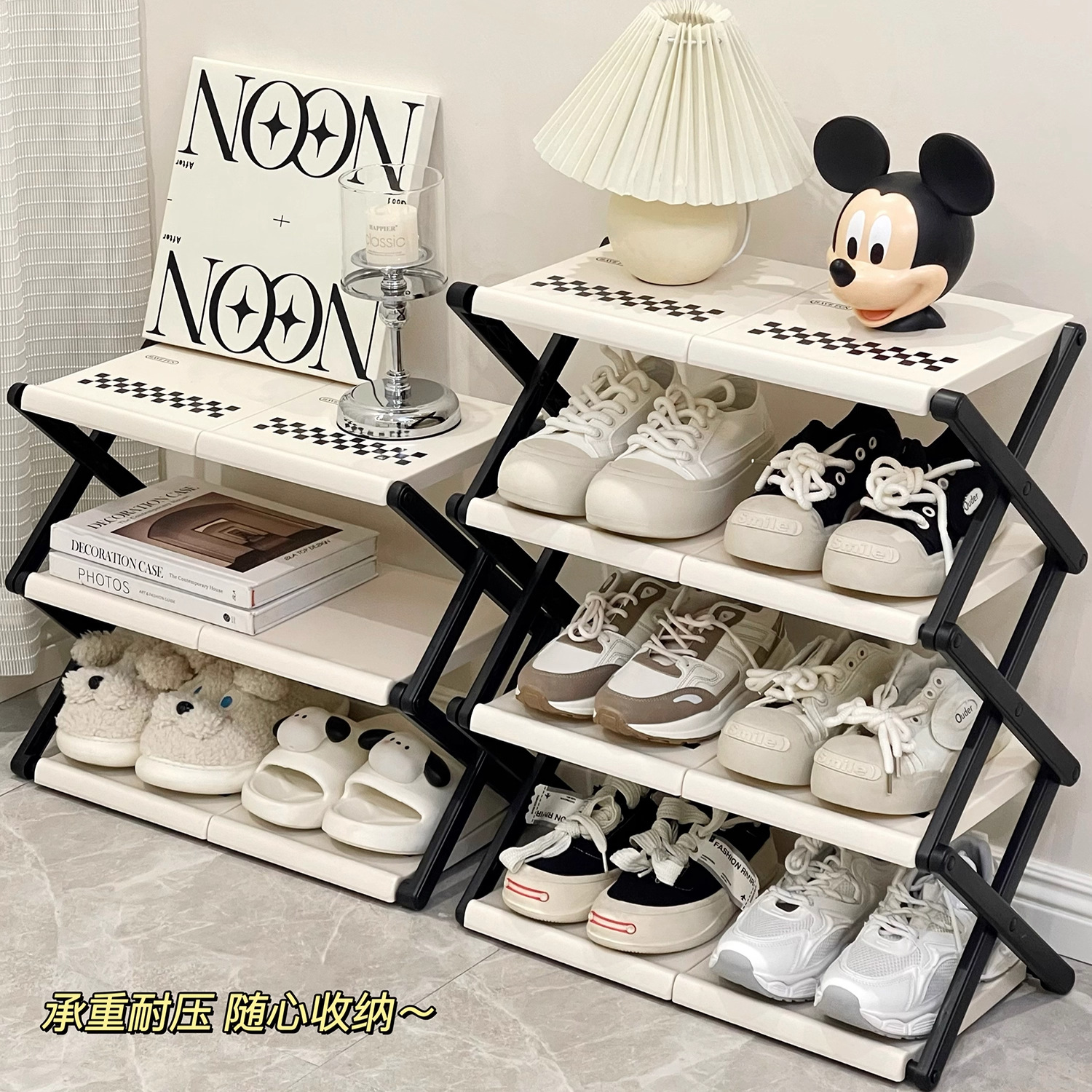 家用入户门折叠鞋架简易门口多层大容量2025新款鞋柜收纳神器架子