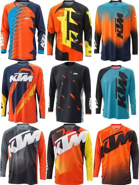Cross-Border Best-Selling Off-Road Cycling Clothing, Motorcycle Downhill Clothing, Racing Clothing, Retro Motorcycle Clothing, Breathable and Quick-Drying Orange