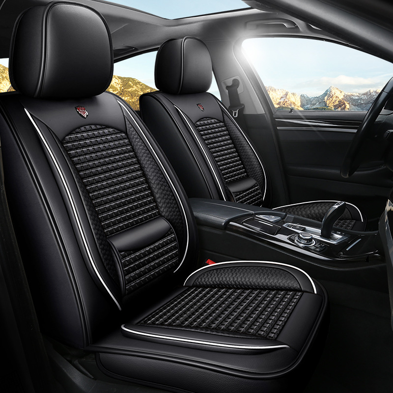 冬季新款汽车坐垫全包围座套四季座垫冰编织气淳麻座椅套车座垫