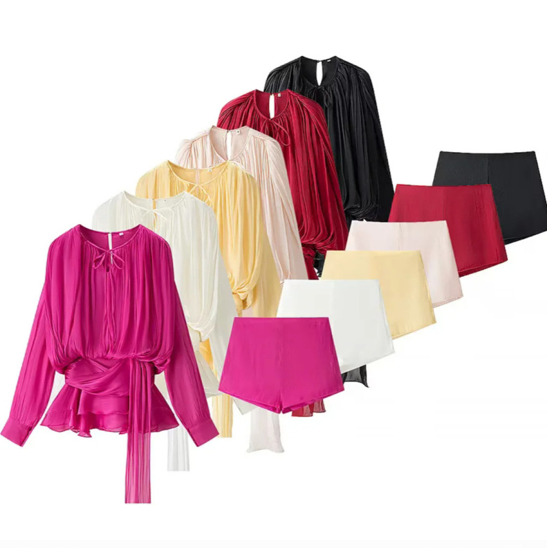 Cross-border European and American women's clothing AliExpress explosions pure desire wind waist irregular hem dress shorts