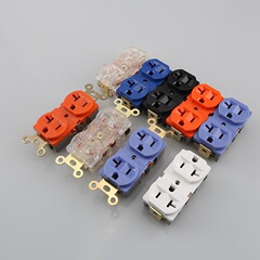 Premium American-style socket core with purple copper plating, designed specifically for high-end audio systems—ideal for home decoration and wall-mounted installations, compatible with US-standard panels.