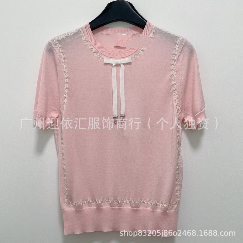 Shenzhen Nanyou Goods D Brand~High~End Version 26 Early Spring New Collection Garden World Round Neck Butterfly Knit Short Sleeve