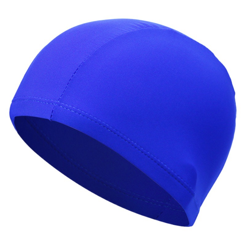 Gorro de natación de poliéster - Alto elástico, adulto universal, color sólido, embalaje independiente, directo de fábrica