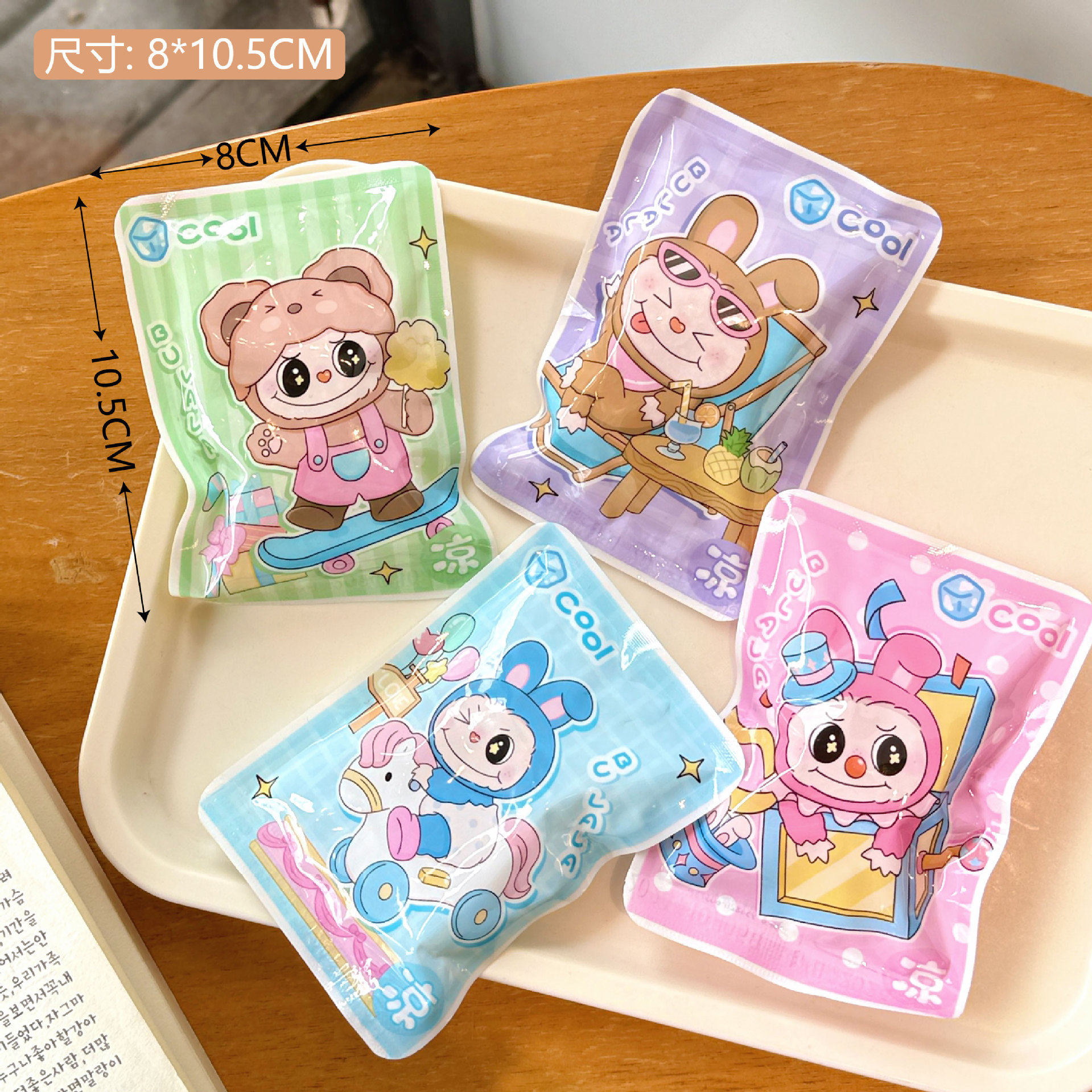 4 bolsa de hielo de oso de tela