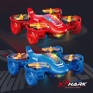 &lt;Cross-Border&gt; Simulation Helicopter Model Colorful Light Rotating Boy Flying Toy Fall-Resistant Electric Shark Aircraft