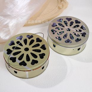 Creative Thickened Mosquito Coil Box with Lid, Double-Layer Serrated Ash-Catching Tray, Portable Large Windproof and Fireproof Tray Rack Wholesale