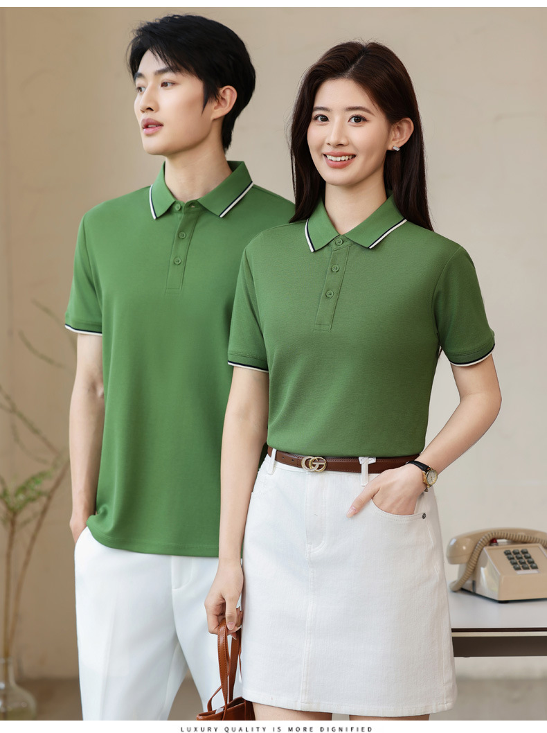 Camiseta de polo de algodón Laisai personalizada camiseta de equipo corporativo transpirable hombre y mujer de color combinado collar de manga corta