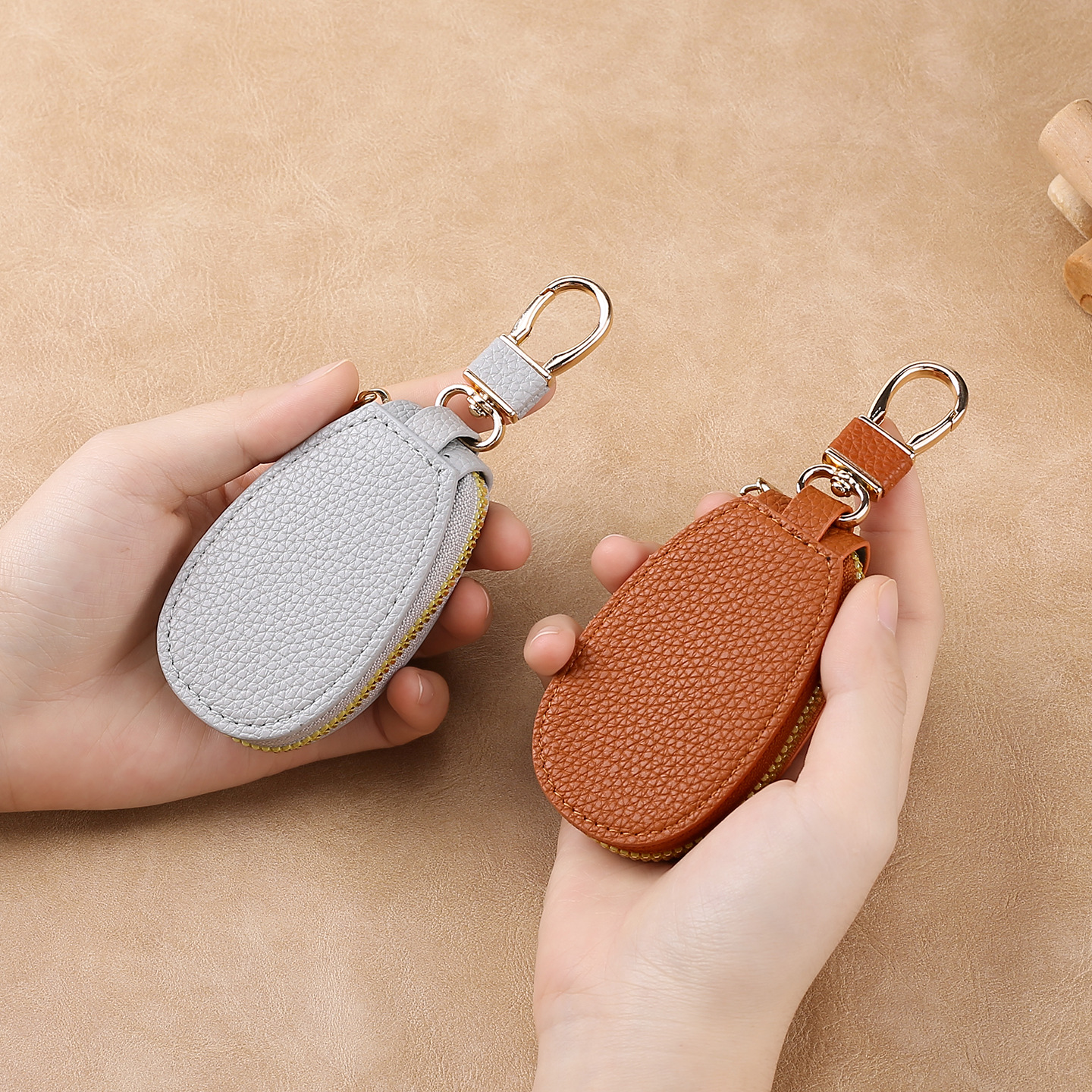 Cross-Border Car Key Bag Unisex Car Key Storage Bag Waist Hanging Creative Simple Pendant Keychain