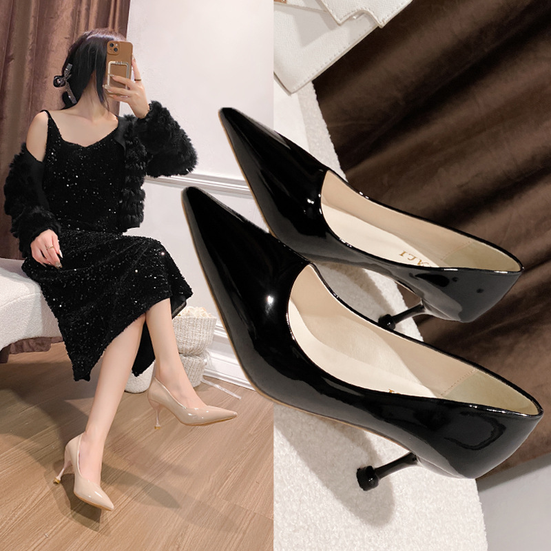 High Heels Women's Spring and Autumn 2024 New French Niche Design Sense Pointed Stiletto Heel Shallow Mouth Professional Single Shoes for Women