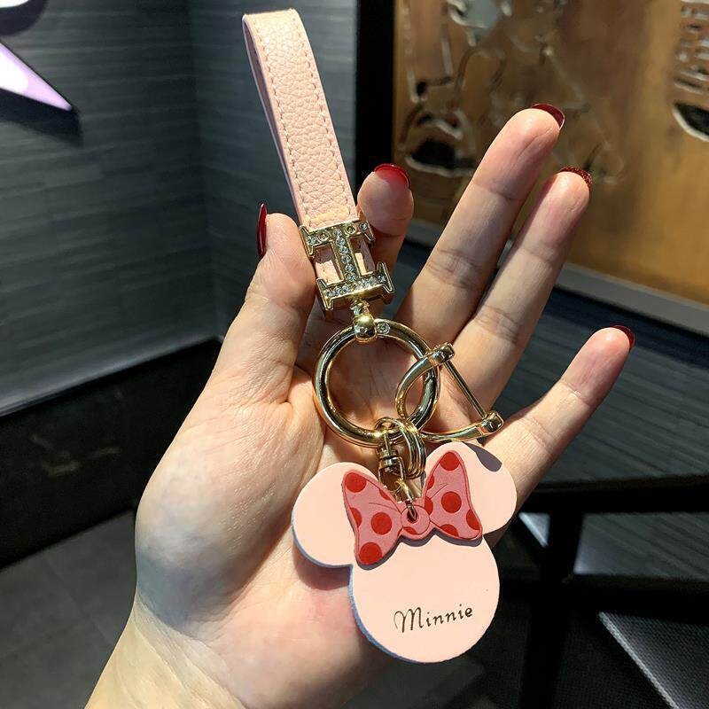 Lv&Gedete Keychain for Women and Men, Minnie and Mickey Car Key Chain Ring, Couple Bag Pendant Keychain