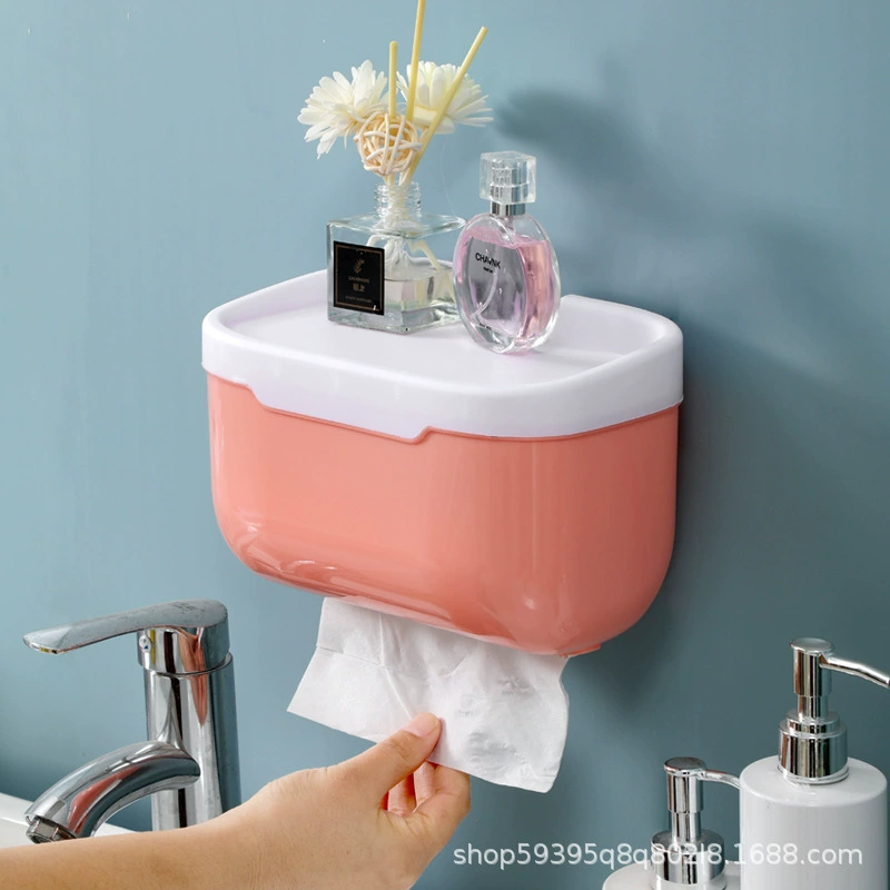 Коробка для туалетных полотенец без перфорации Настенный домашний туалет туалетная рулонная полка однотонная водонепроницаемая рулонная бумажная трубка