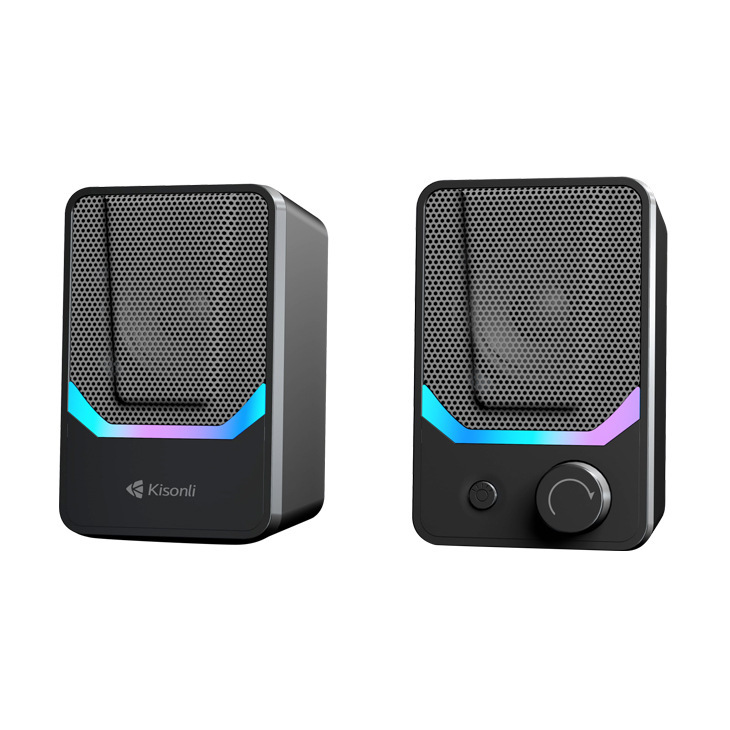 Kisonli/Kaisenli Computer Speakers Desktop Mini Speakers Mini Subwoofer Rgb Heavy Bass