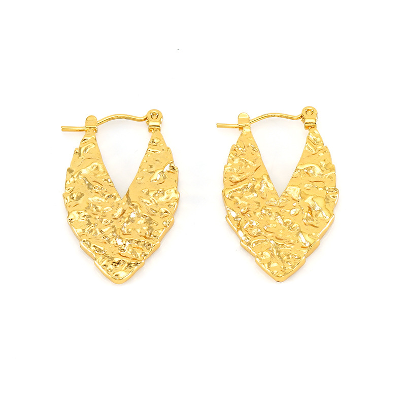 Geometric, Heart Shape Pattern 1 Pair Basic Modern Style Classic Style Geometric Heart Shape Plating 304 Stainless Steel 18K Gold Plated Hoop Earrings