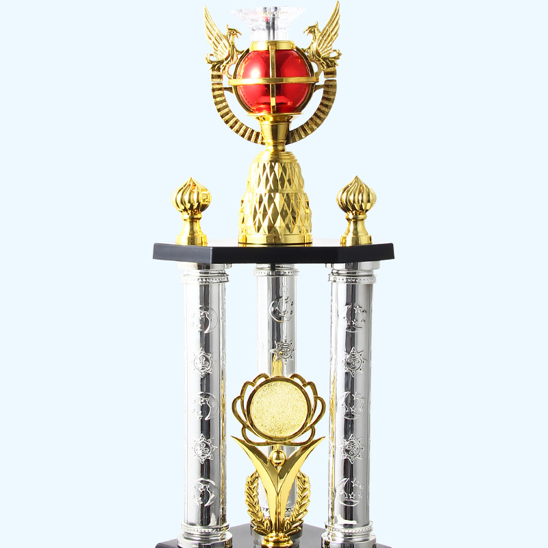 Trofeos de baile personalizados de plástico modelo de baile infantil espectáculo de gala creativo trofeo concurso de pin tres pilares