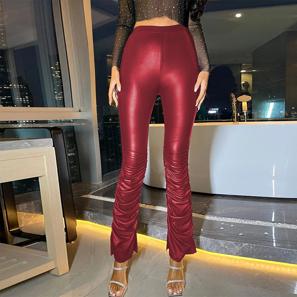 Women's Daily Fashion Solid Color Full Length Slit Leggings display picture 2