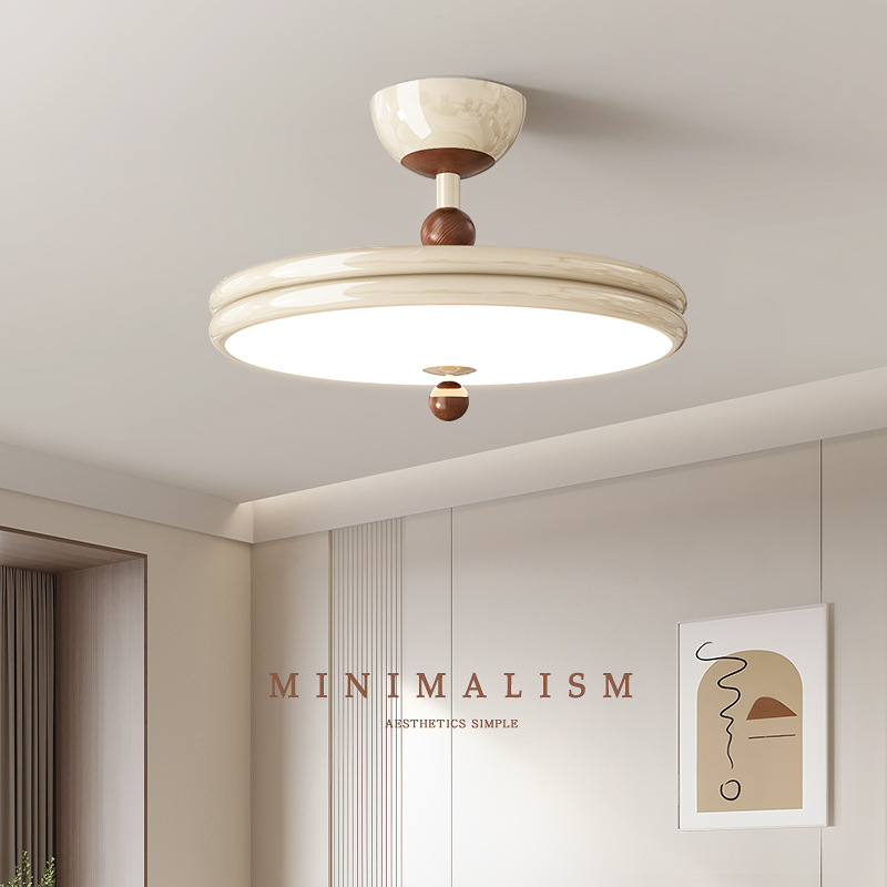 Estilo crema, sensación de alta calidad, lámpara de techo del dormitorio principal, protección ocular inteligente, lámpara colgante de habitación de libro de restaurante francés minimalista moderno