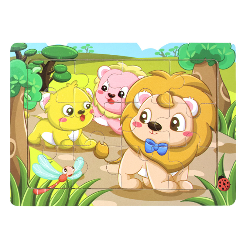 12 piezas de puzzle de madera para niños, niños, niñas y niños, puzzle cognitivo infantil, juguetes de desarrollo intelectual de educación temprana