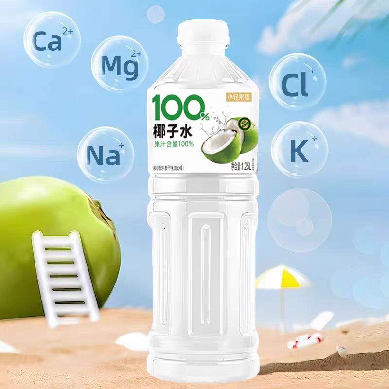 [New Product Launch] 100% Coconut Water 1250ml*2 Large Bottles Full Box Summer Thirst Quenching Refreshing Drink 4